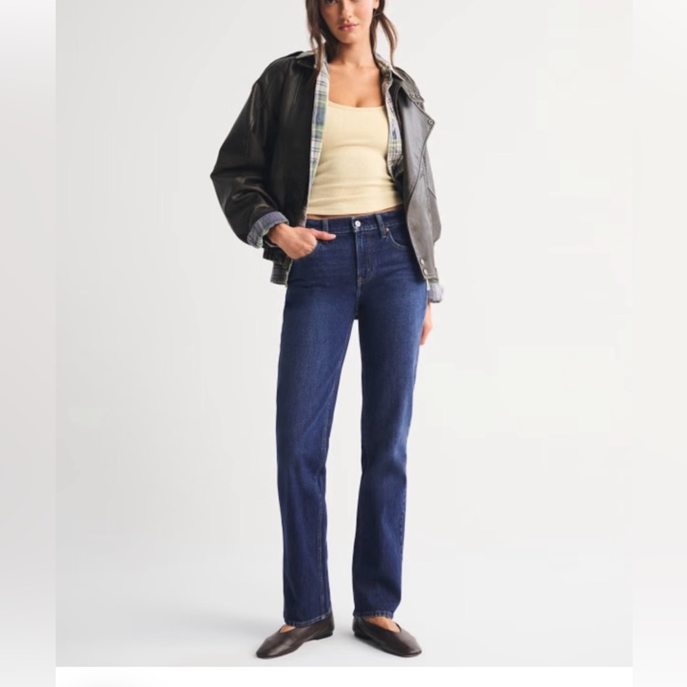 Abercrombie & Fitch Navy Straight Leg Jeans